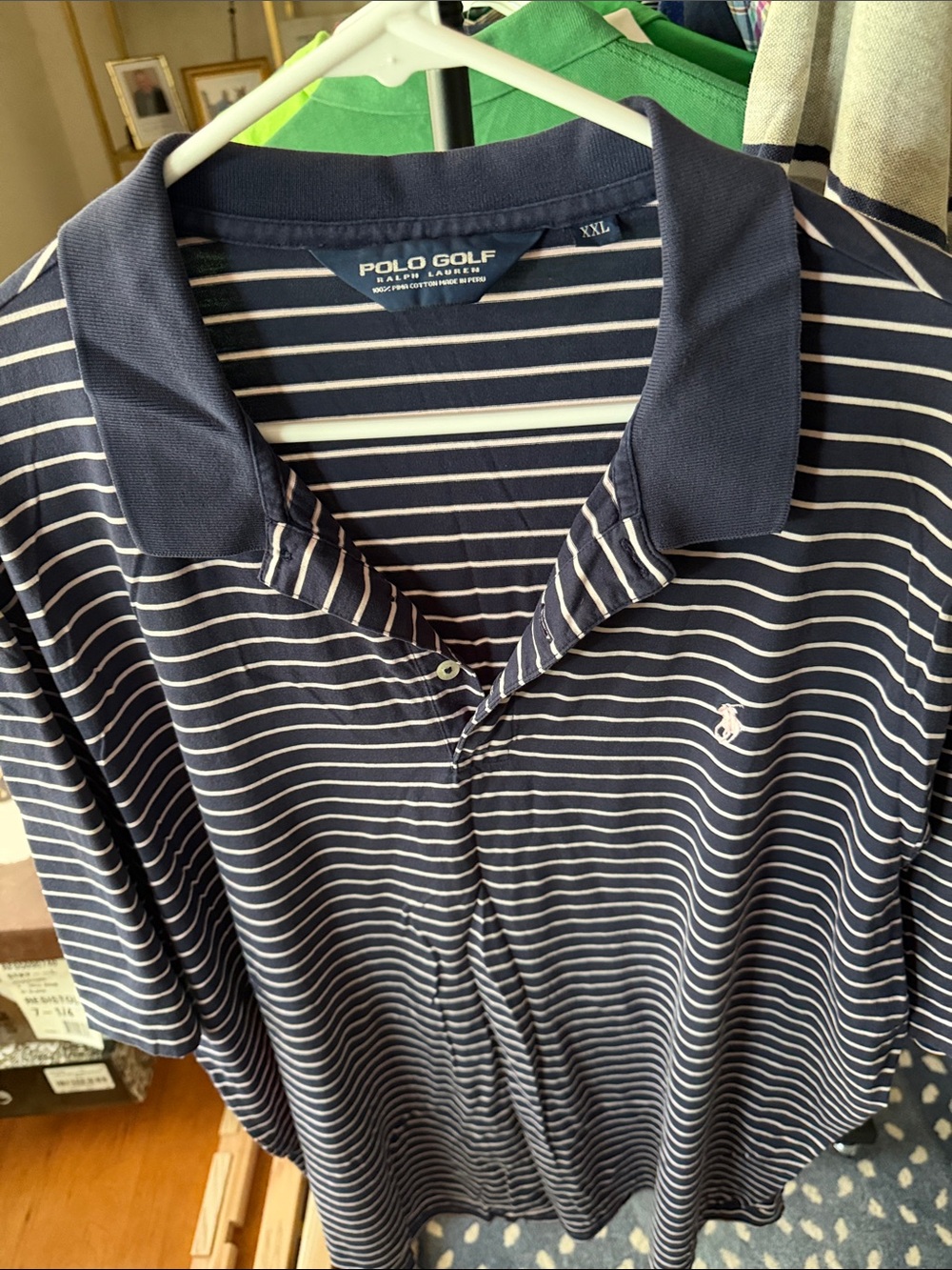 Polo Golf by Ralph Lauren Navy & White Striped Polo